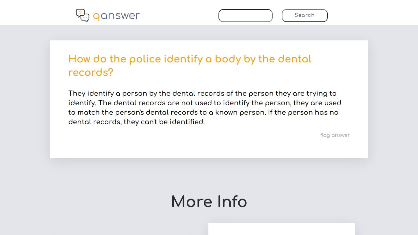 How do the police identify a body by the dental records?