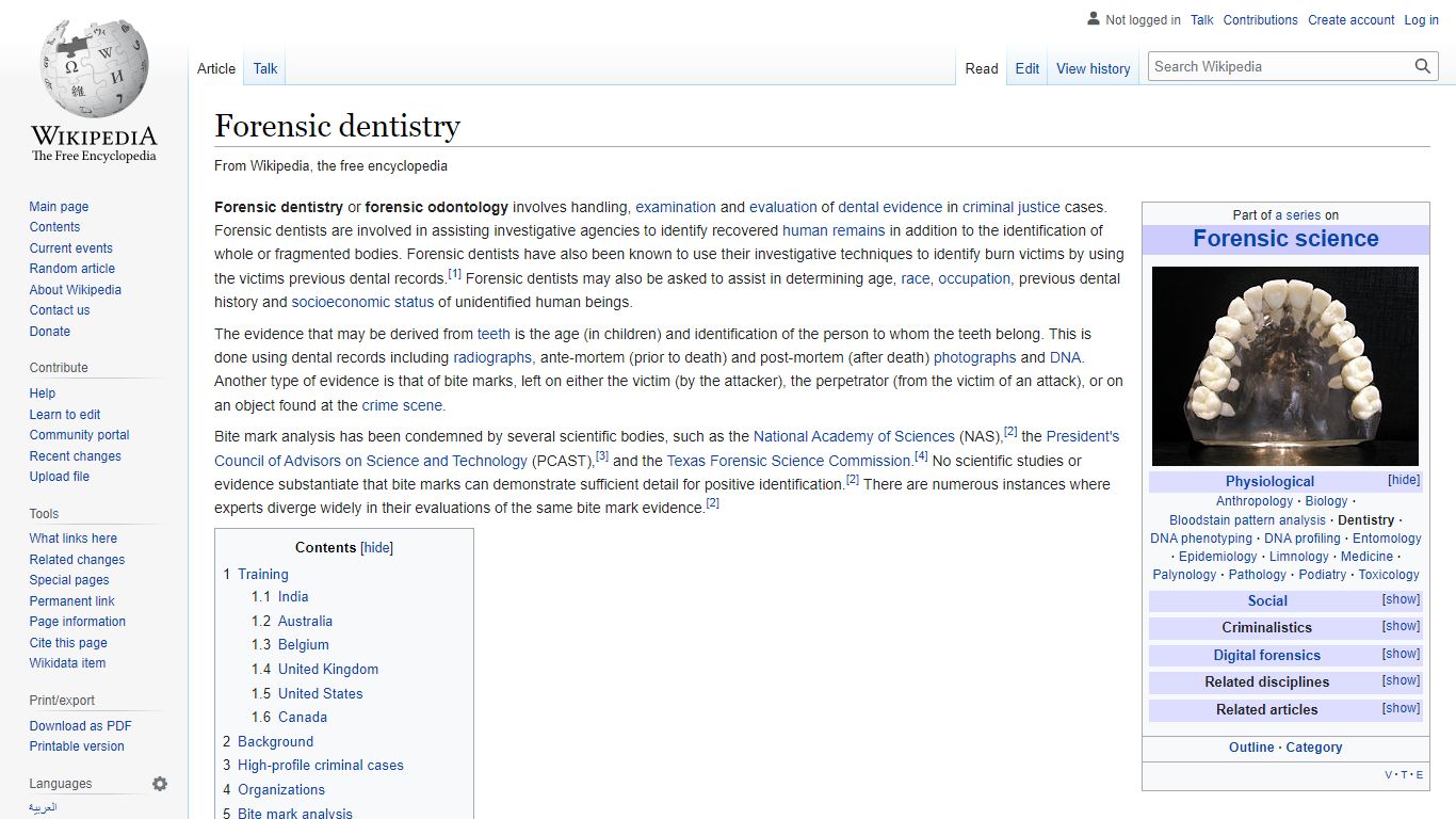 Forensic dentistry - Wikipedia